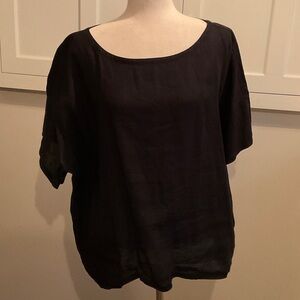 Eileen Fisher Black linen shirt